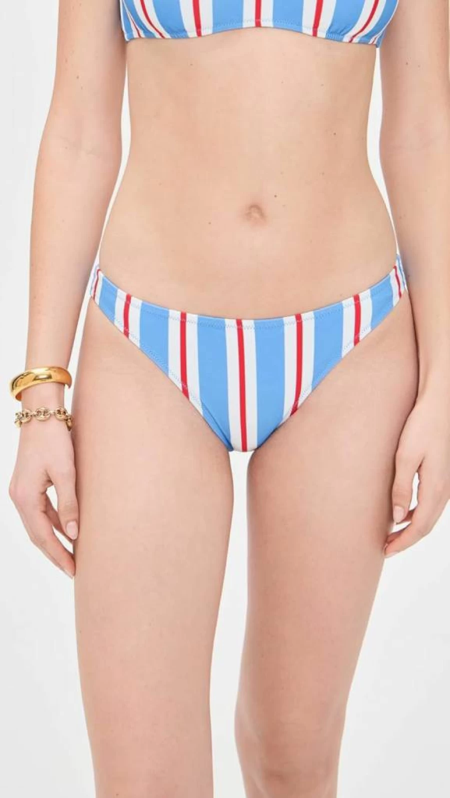 Solid & Striped Women's Rachel High-Waisted Bikini Bottoms | Striped Swimwear
