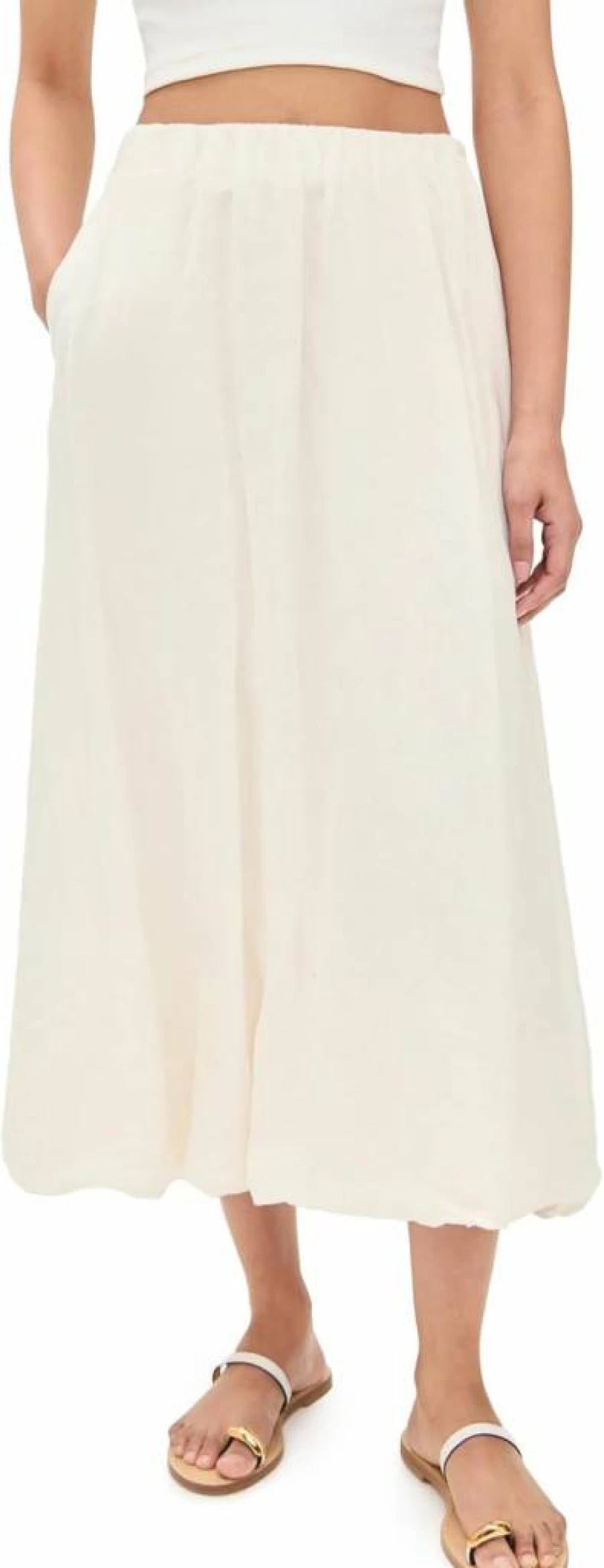 Velvet Rachelle Women's Linen Skirt with Bubble Hem - Elegant & Comfortable